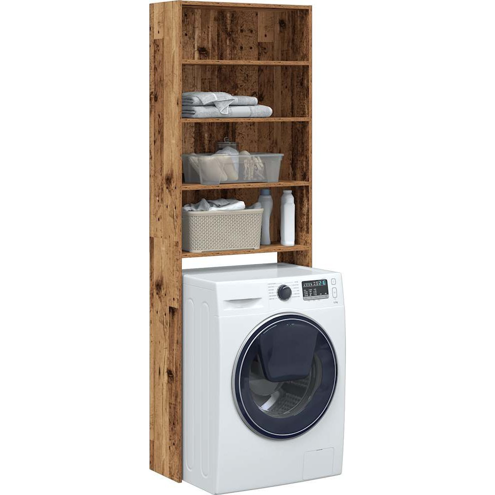 Mosógép szekrény régi fa 64x24x190 cm (856643)