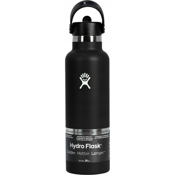 Hydro Flask Standard Mouth Straw Cap - rozsdamentes acél, 21 oz, 621 ml, Black