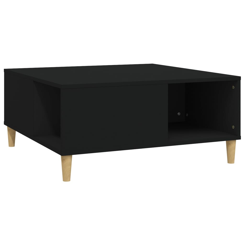 fekete szerelt fa dohányzóasztal 80x80x36,5 cm (821093)