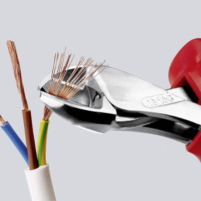 Kompakt oldalcsípőfogó, nagy áttételű, krómozott fej, többkomponensű burkolattal, Knipex X-Cut 73 05 160 (73 05 160)