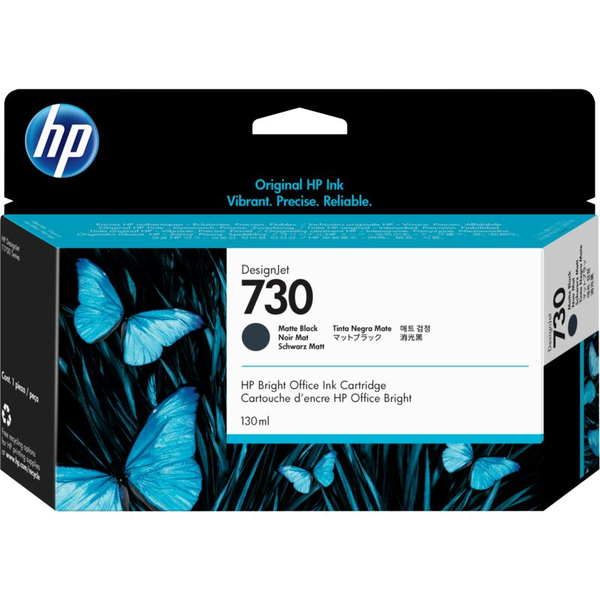 HP 730 130-ml Matte Black DesignJet Ink Cartridge inkoustová náplň 1 kusů Originální Standardní výtěžnost Matně černá