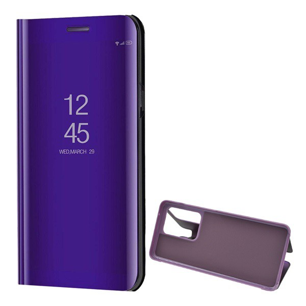 Tok álló (aktív FLIP, oldalra nyíló, asztali tartó funkció, tükrös felület, Mirror View Case) LILA [Samsung Galaxy S20 Ultra 5G (SM-G988B)] (5996457935499)