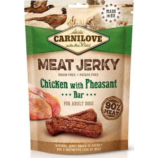 Carnilove Jerky Snack Chicken with Pheasant Bar - csirke&amp;fácán 100g