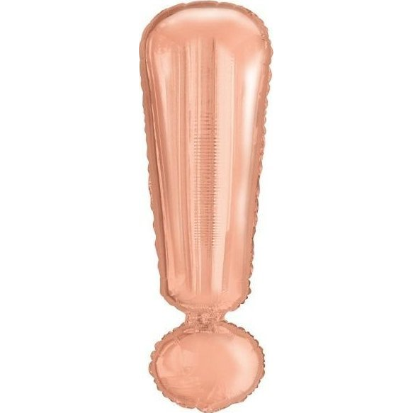 Betű Fólia Lufi - "!" Formájú, 103 cm, Rose Gold