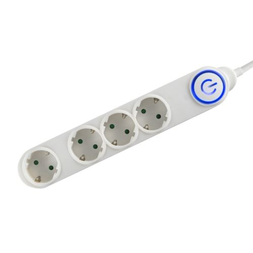 tSomogyi talpkapcsolós hálózati elosztó 4 aljzat 5m fehér (NV 04TK-5/WH/1,5) (NV 04TK-5/WH/1,5)