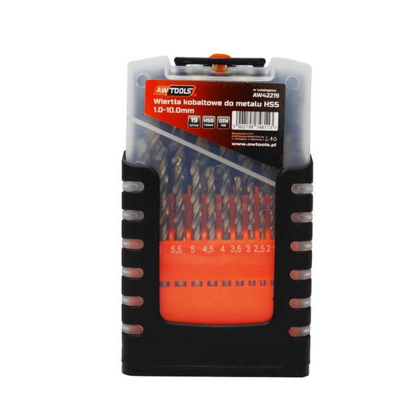 Awtools kovinski kovinski pogon 1,0-10,0 mm / kobalt / komplet 19 kosov