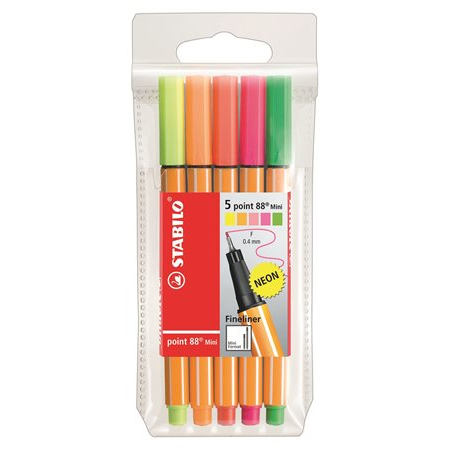 STABILO point 88 Mini tűfilc Fine Többszínű 5 dB (68805-1)