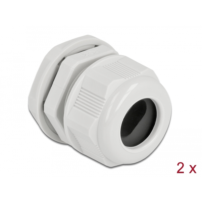 Delock Kábel tömszelence PG21 két kábelbemenettel 2 db. Szürke (60388) (60388)