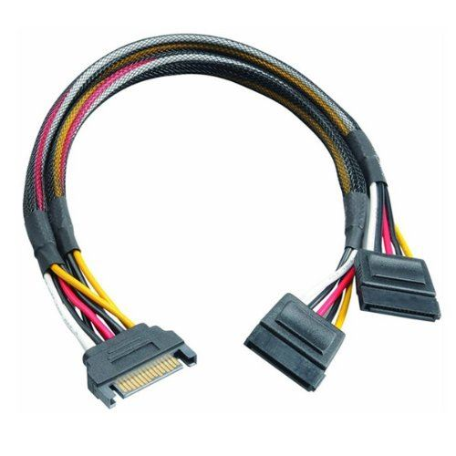 Akasa 15pin SATA apa --> 2x 15pin SATA anya tápkábel 30cm (AK-CBPW05-30)