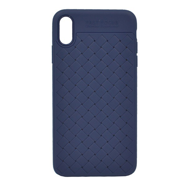 USAMS Woven szilikon telefonvédő (fonott minta) SÖTÉTKÉK [Apple iPhone XS Max 6.5] (IPXSMGY02)