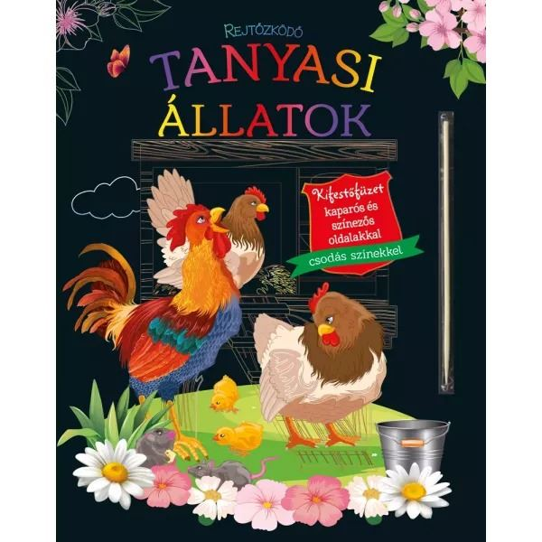 Napraforgó Rejtőzködő tanyasi állatok - kifestőfüzet kaparós és színezős oldalakkal (5999564963317) (5999564963317)