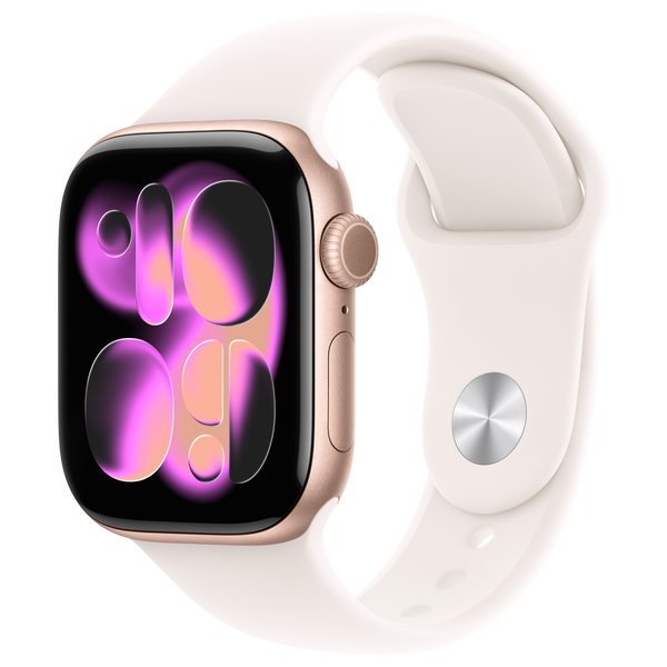 Apple Watch Series 11 42 mm din aluminiu auriu roz cu curea sport pentru telefon mobil