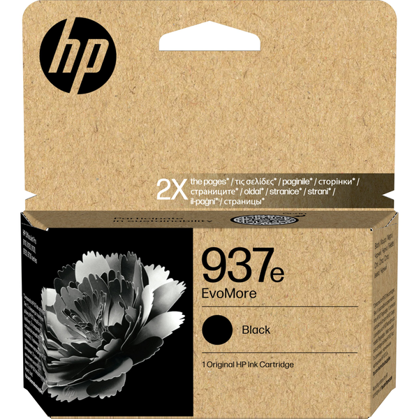 HP 937e EvoMore Black Original Ink Cartridge blækpatron 1 stk Højt (XL) udbytte