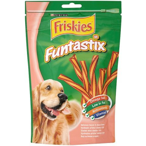 Purina Friskies Funtastix Jutalomfalat Kutyáknak - Bacon-Sajt, 175 g