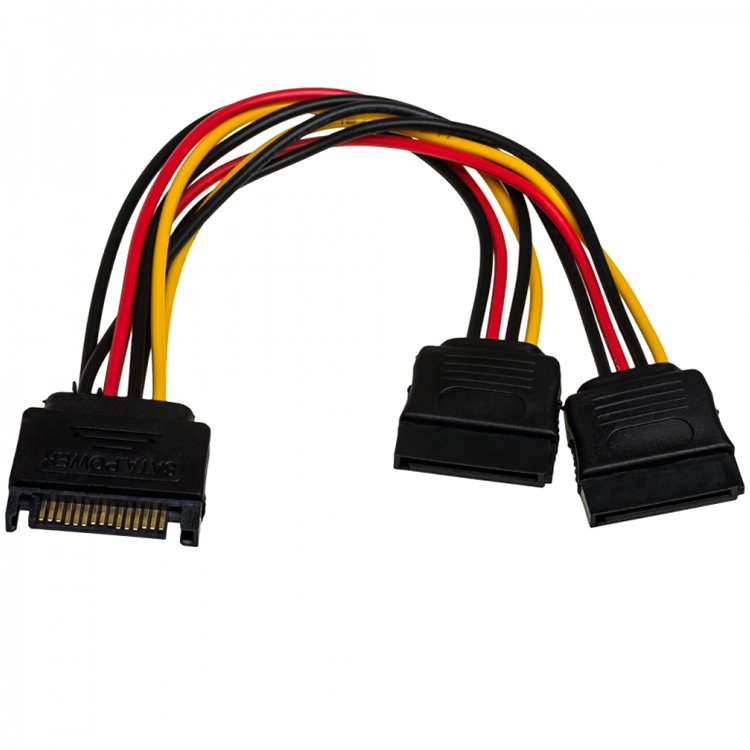 Akyga AK-CA-31 SATA Y-elosztó kábel 15cm Fekete (AK-CA-31)