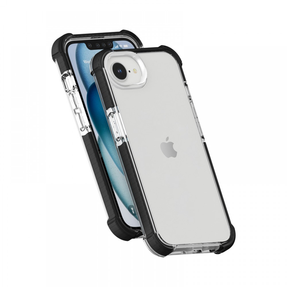 iPhone 16e ütésálló szilikon hátlap, Fekete (CEL-SCK-IPH16E-BK)