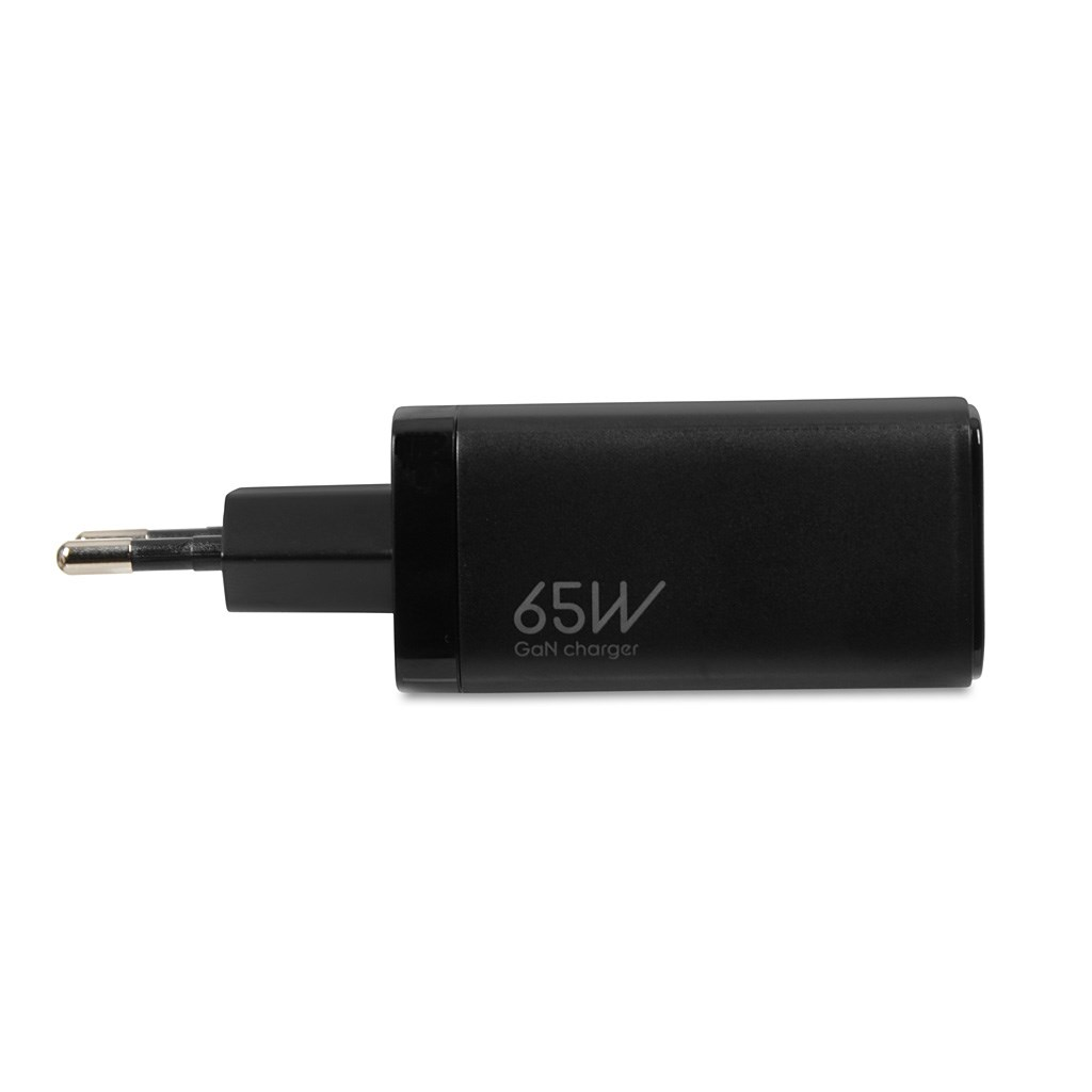 iBox C-65 GaN 2x USB-C / USB-A Hálózati töltő - Fekete (65W) (ILUC65B)