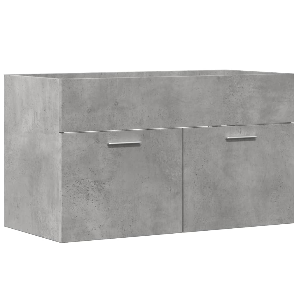 betonszürke forgácslap mosdószekrény 80 x 38,5 x 46 cm (856210)