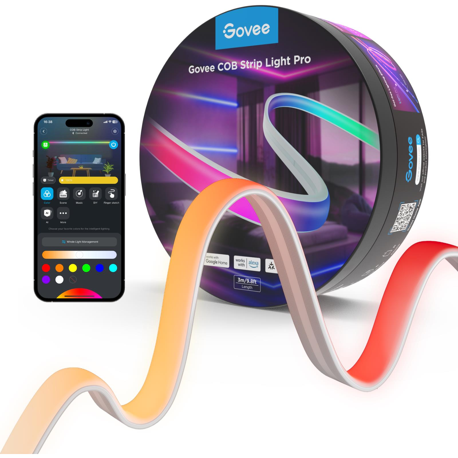 Govee COB RGBICW 3780 dióda Matter, 3 m (H61E53D1)