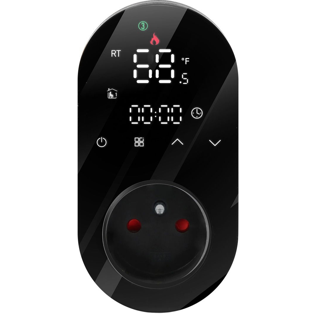 MOES Smart Plug + Thermostat, Wi-Fi, Black (WTP-BY-FR-BK)