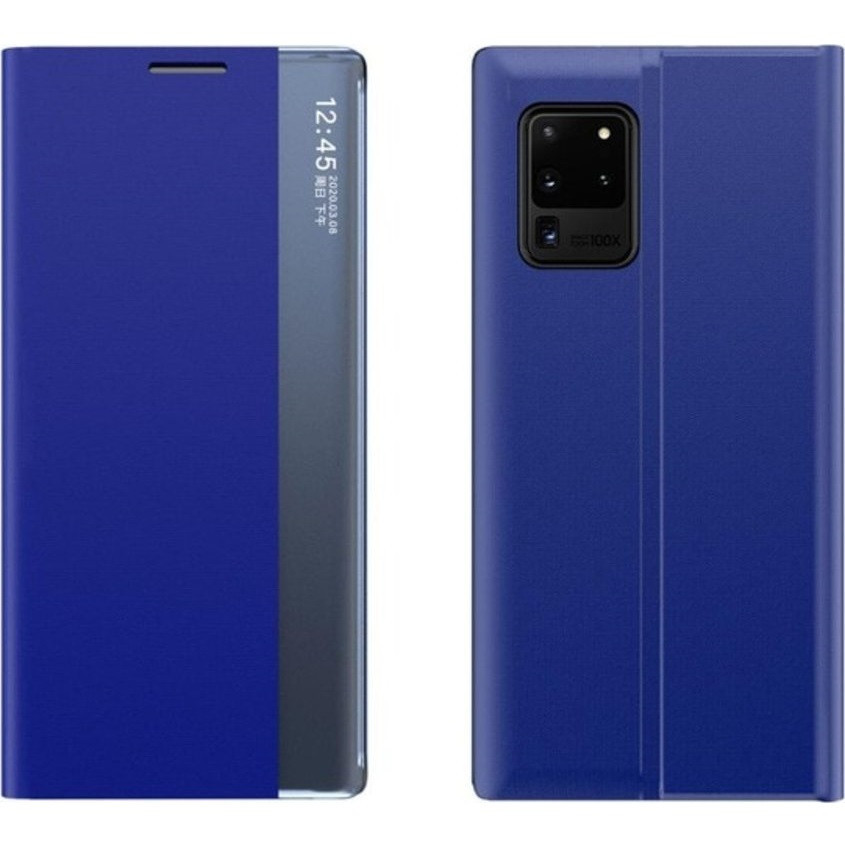 Huawei Mate 40 Pro, Oldalra nyíló tok, stand, hívás mutatóval, vékony csíkban, Wooze Look Inside, kék (107683)