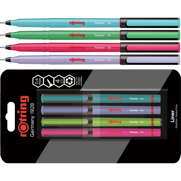 Rotring Liner 4 db-os vegyes színű tűfilc készlet