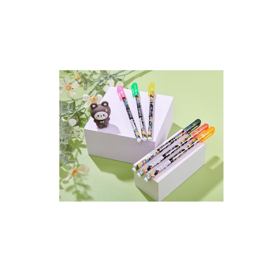 Flexoffice FO-058 Tropical Kupakos golyóstoll 30db (Kék tinta / 0.25mm) - Vegyes színek (FO-058)