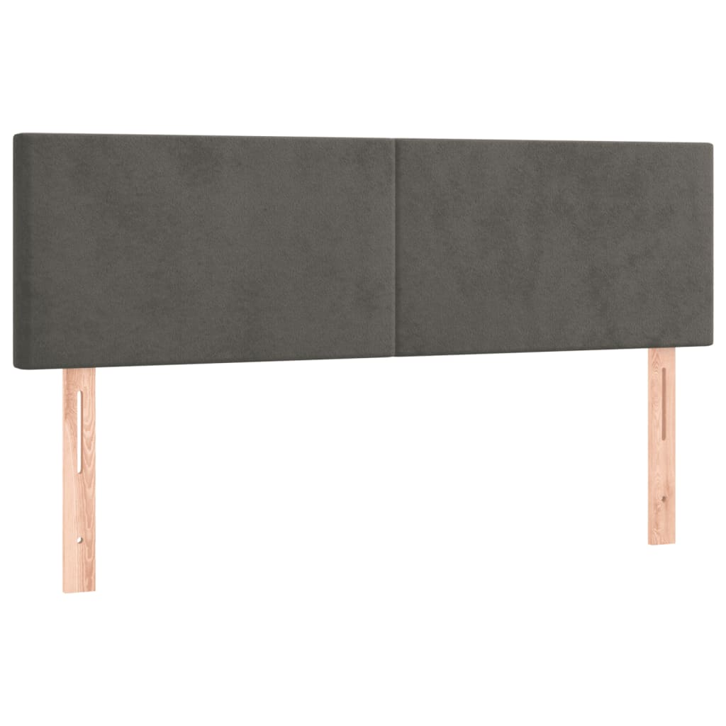 2 db sötétszürke bársony fejtámla 72 x 5 x 78/88 cm (345799)