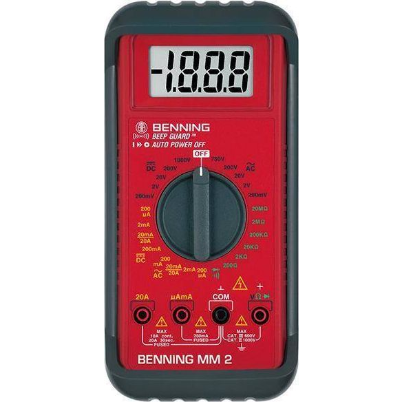 Digitális multiméter, mérőműszer 20A AC/DC Benning MM2 (BG044028)