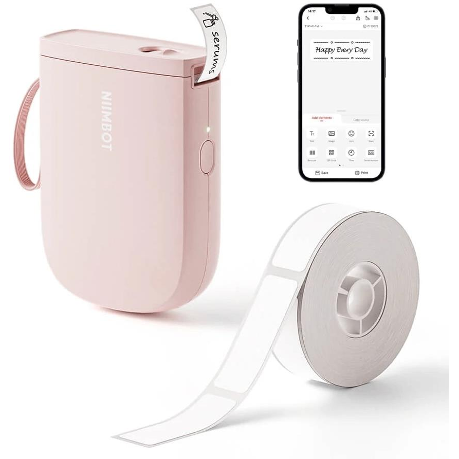 Niimbot D11-H Smart, rózsaszín + címketekercs (1AA57321601)