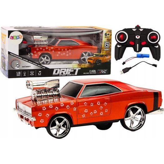 Drift 360 Távirányítós Autó - 1:18, Vörös Lámpákkal