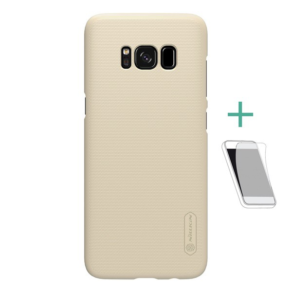 NILLKIN SUPER FROSTED műanyag telefonvédő (gumírozott, érdes felület + képernyővédő fólia) ARANY [Samsung Galaxy S8 Plus (SM-G955)]