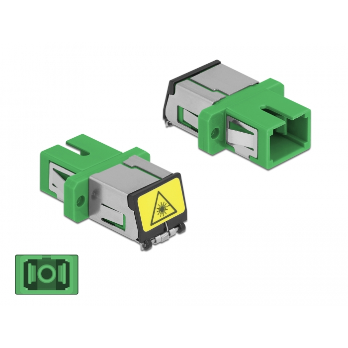 Delock SC optikai szálas csatlakozó Párosító lézervédő zárral / borítással Simplex anya - SC Simplex (86887) (86887)