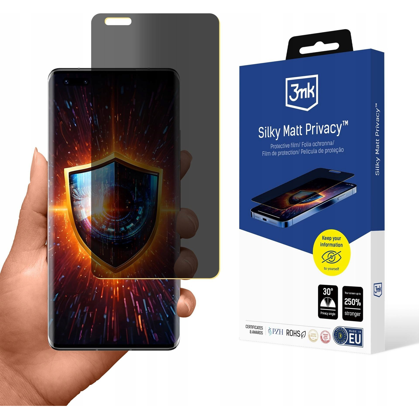 3MK Silky Matt Privacy Huawei Mate 40 Pro védőfólia (5903108630924)