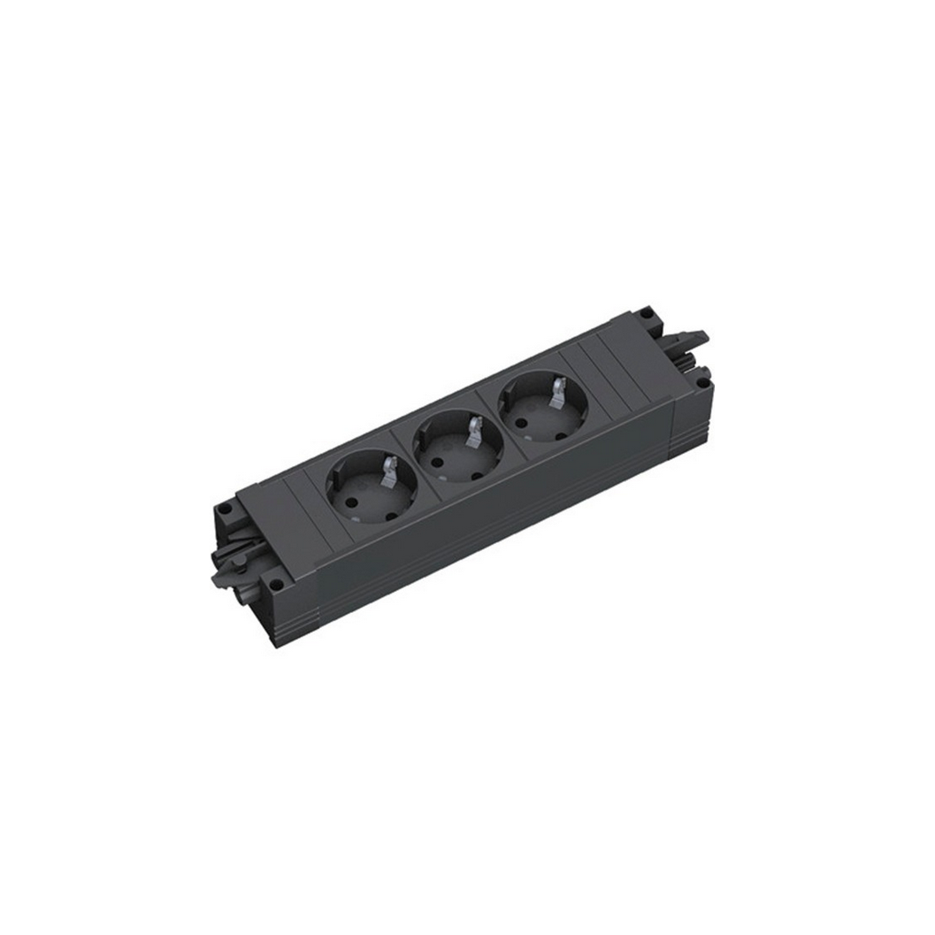 Bachmann STEP BASE elosztó 3 aljzatos - Fekete (906.18818)