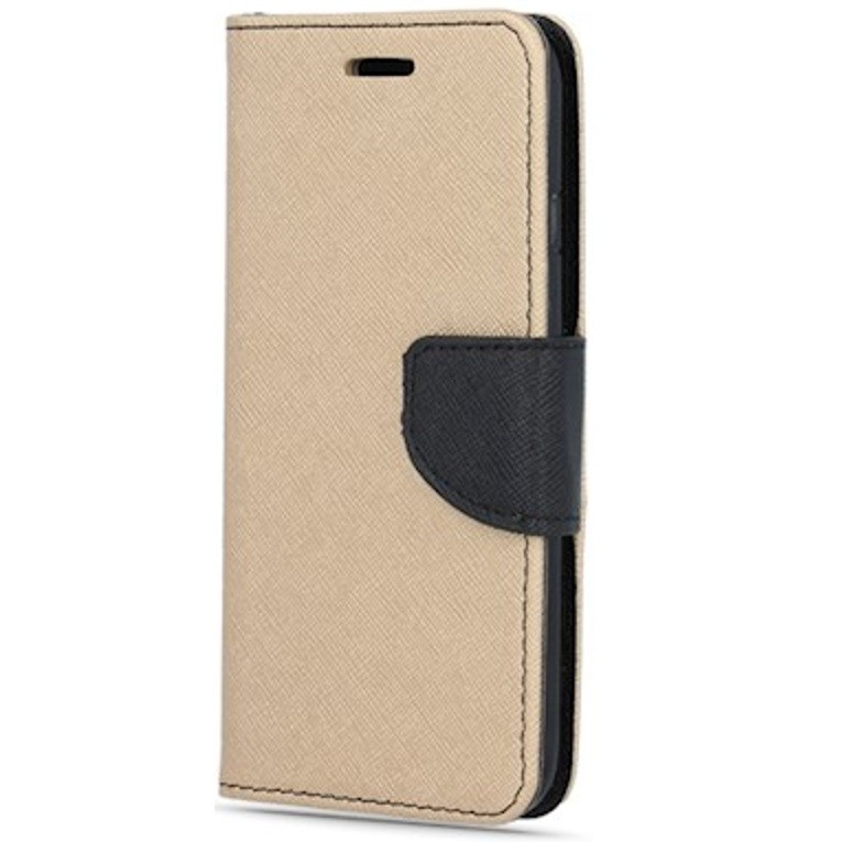 Apple iPhone 14 Pro, Oldalra nyíló tok, stand, Fancy Book, arany/fekete (125456)