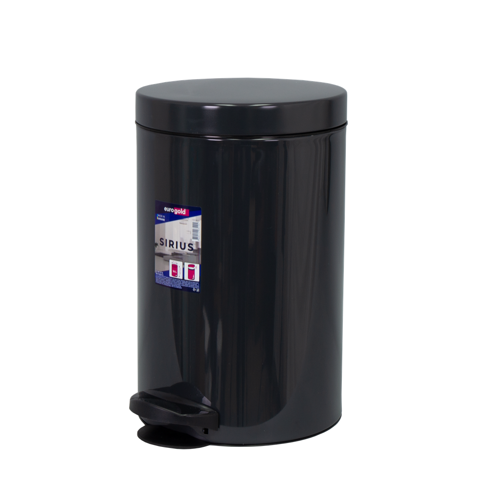 Eurogold Sirius 14 literes pedálos műanyag szemetes - Antracit szürke (801214 ANTHRACITE)