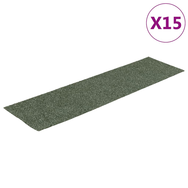 15 db zöld négyszögletes öntapadó lépcsőszőnyeg 76 x 20 cm