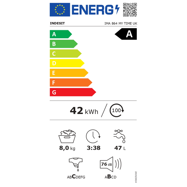 INDESIT IMA 864 MY TIME EE Mosógép elöltöltős 8 kg A fehér