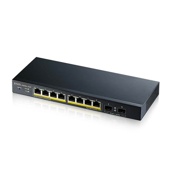 Zyxel GS1900-10HP Administreret L2 Gigabit Ethernet (10/100/1000) Strøm over Ethernet (PoE) Sort