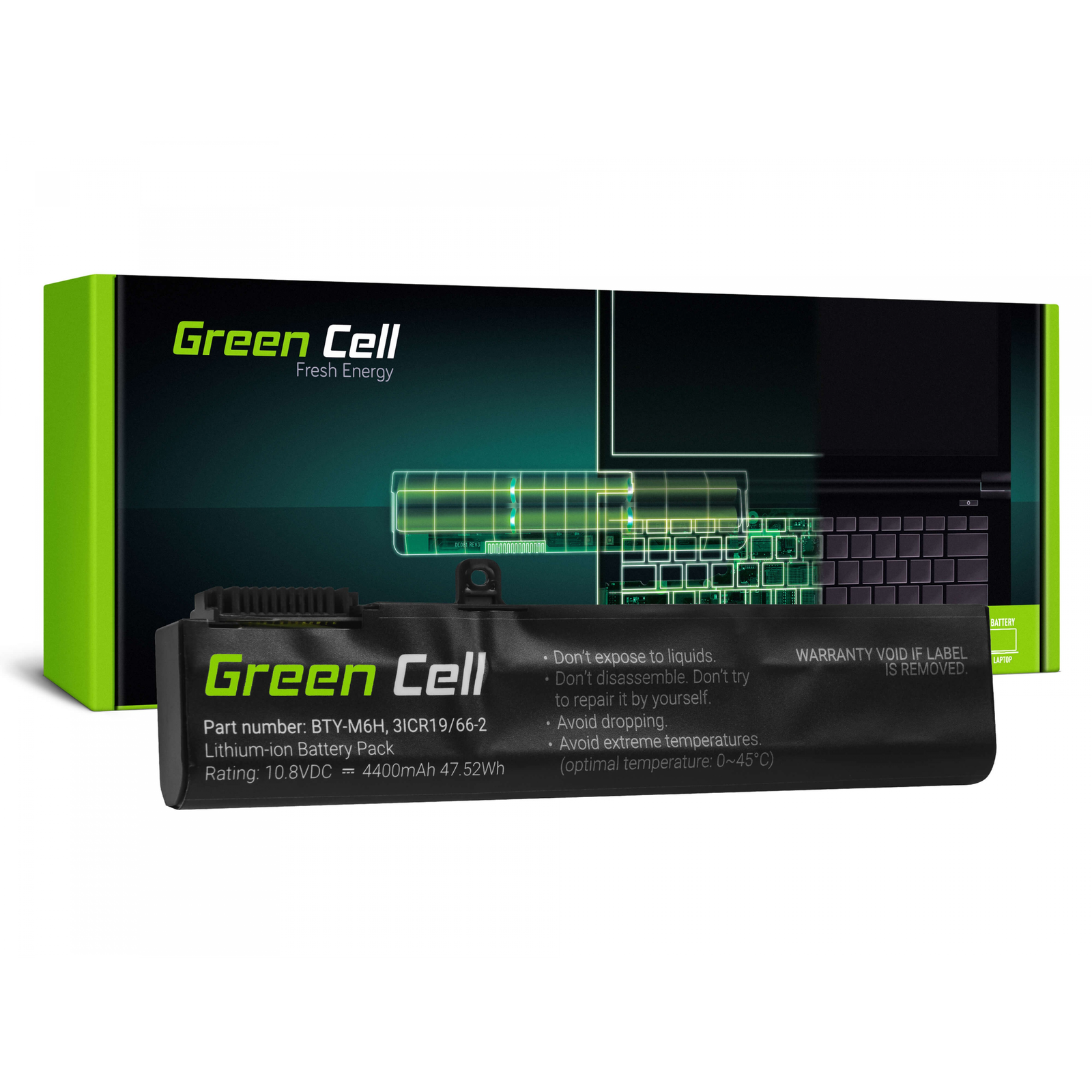 Green Cell BTY-M6H MSI Notebook akkumulátor 4400 mAh (MS16)
