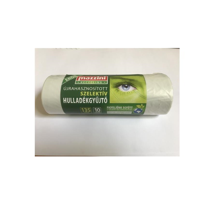 Mazzini Szemeteszsák szelektív hulladékhoz 135 l (10 db / tekercs) - Átlátszó (104071)