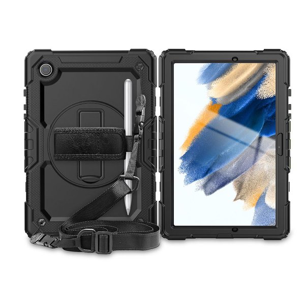 Haffner Samsung Galaxy Tab A8 10.5 Solid X200/X205 védőtok kijelzővédő üveggel fekete (FN0330)