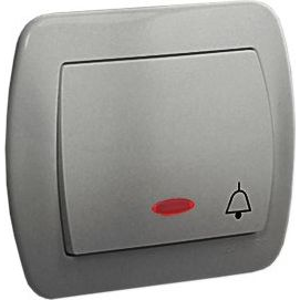  Kontakt-Simon Przycisk dzwonek Simon Akord pojedynczy z podświetleniem 10AX aluminium (AD1L/26)