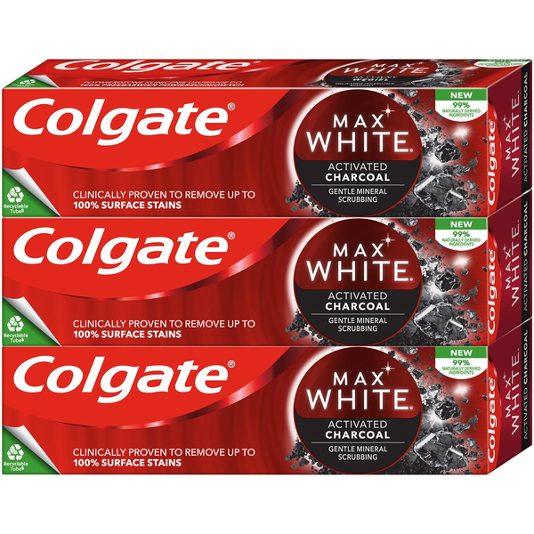 Colgate Max White Charcoal 3 x 75 ml