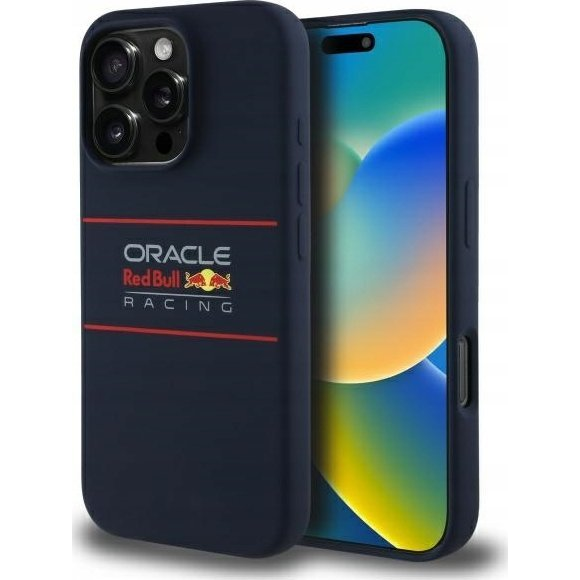 Red Bull RBHMP16X24SIHSRV Silicone Horizontal Logo Magsafe-Kompatibilis Tok iPhone 16 Pro Max - Sötétkék