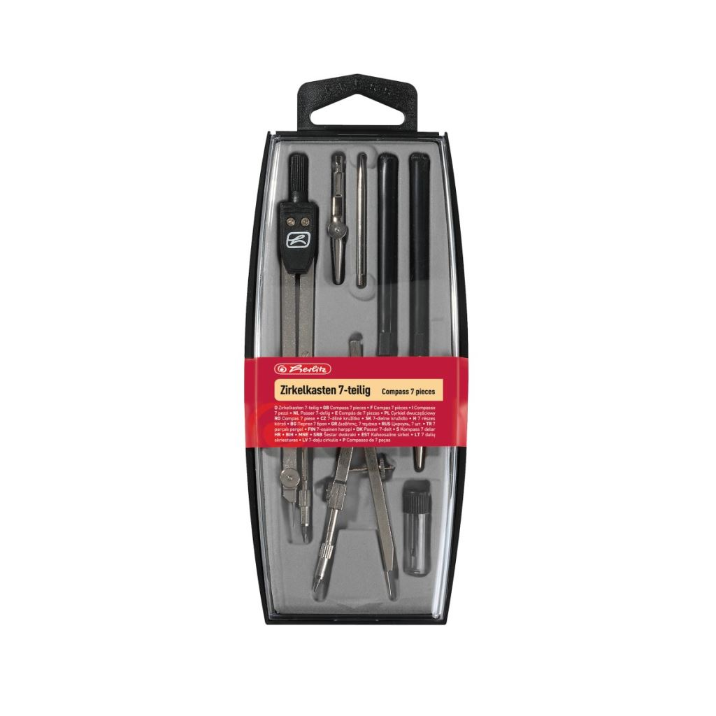 Herlitz 7 részes körzőkészlet fekete (8710105) (Herlitz8710105)