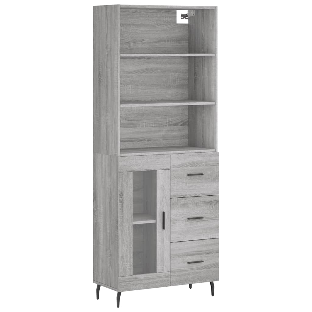 szürke sonoma szerelt fa magasszekrény 69,5 x 34 x 180 cm (3189531)