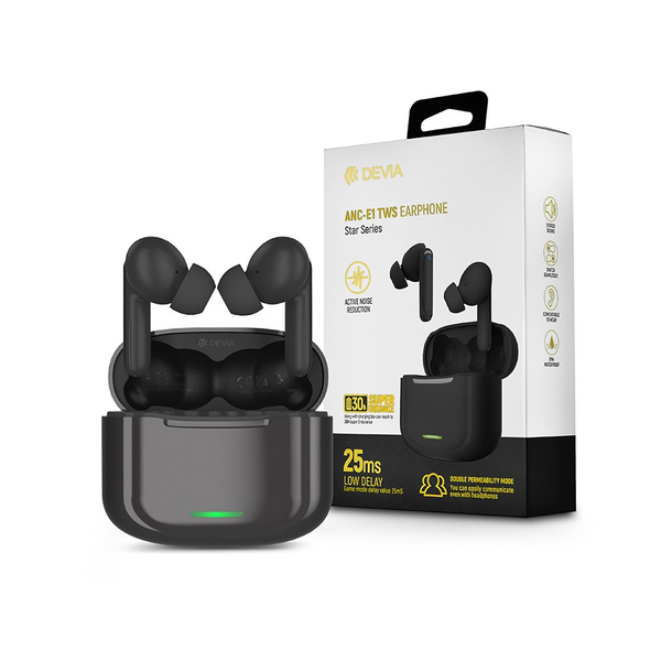 Devia ST359552 ANC-E1 Bluetooth True Wireless черни стерео слушалки