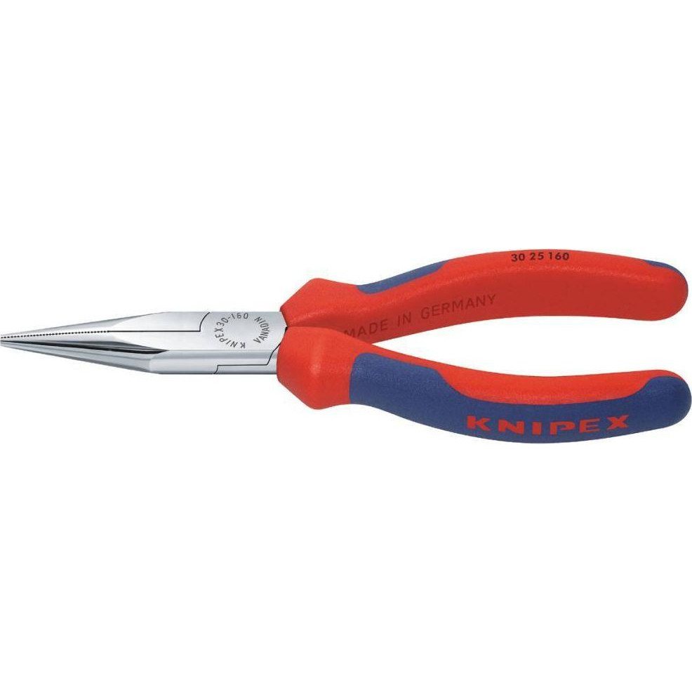 Hosszúcsőrű fogó 140 mm, hosszú, fél kerek, fogazott pofa, Knipex 30 25 140 (7967-uniw)